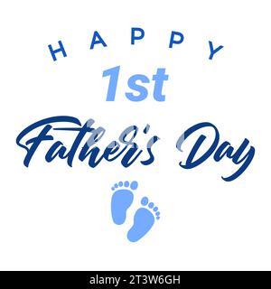 Happy Fathers Day calligraphy. My first Fathers day light banner. Happy father`s day lettering background. Daddy vector design Stock Vector